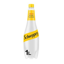 Schweppes tonic water bottles